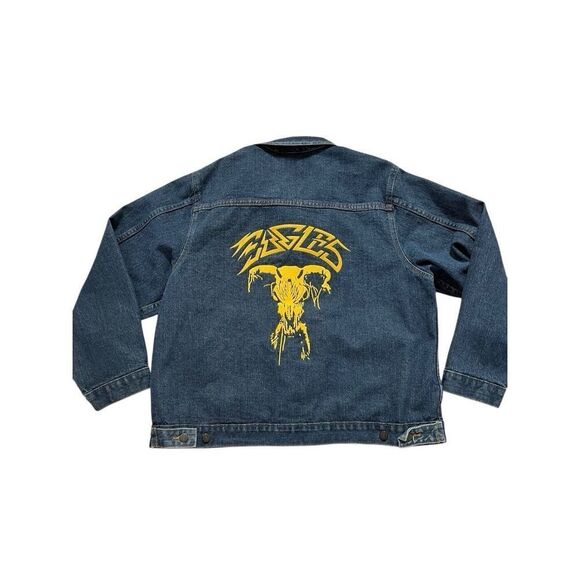 THE EAGLES PROMO BLUE DENIM JACKET/EMBROIDERED BAND LOGO/SIZE 2XL/HENLEY/FREY - Picture 1 of 16